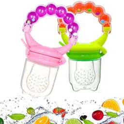 BPA-Free Nipple Sucker Food Nibbler for Fruits with Rattle Handle Pack of 2 Feeder-image-10