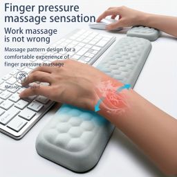 Kickzu Memory Foam Set Keyboard Rest Cushion Support for Office, Computer, Laptop Memory Foam, PU Leather Mouse, Keyboard Wrist Rest image 2