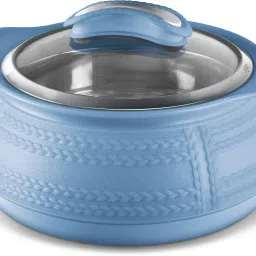Weave 1000 Insulated Inner Stainless Steel Casserole with Glass Lid, 780 ml, Blue Serve Casserole-image-32