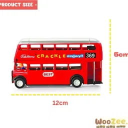 woozee DOUBLE-DECKER BUS Miniature Pull Back Bus with Doors Openable image 4