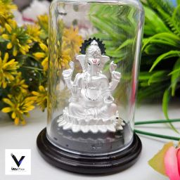 999 Silver Lord Ganesha Statue Decorative Showpiece-9 cm-image-47
