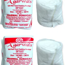 Soft Roll Orthopaedic Cast Padding Absorbent Cotton Bandage 10cmx3mtr(Pack of 2) Interactive dressings Medical Dressing-image-21