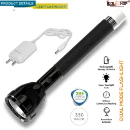 2 IN 1 Rechargeable Waterproof Dual Mode Powerful Long-Range Up to 1 KM Flashlight with Backlight With 3000mAh Battery 8 hrs Torch Emergency Light-18