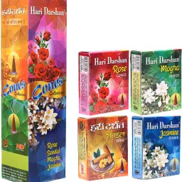Dry Cones | Rose | Sandal | Mogra | Jasmine - Pack of 4 Floral Dhoop-image-48