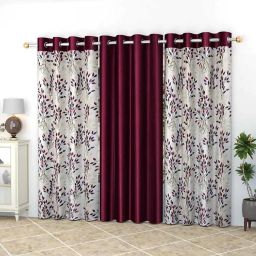272.5 cm (9 ft) Polyester Room Darkening Long Door Curtain (Pack Of 3)-image-5