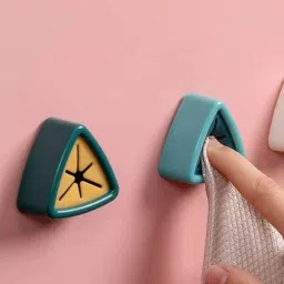 Plastic Punch Free Towel Plug Holder Bathroom Organizer,Kitchen Hook(Set of 4) Multicolor Towel Holder-image-18