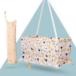 Newborn Hanging Cradle for Baby Sleep Swing Cradle with Net and Spring Set-picture-4