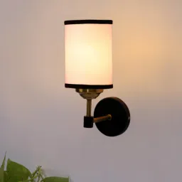 new era Antique Gold Wall Lamp with White & Black cotton shade-picture-17