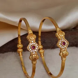 Brass Diamond Gold-plated Bangle Set-image-80