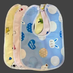 Pack of 3 Soft Cotton Baby Bibs for Newborns & Infants Assorted Colors & Design-image-56