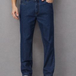Men Straight Fit Mid Rise Blue Jeans-image-77