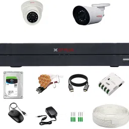 CP PLUS 2.4MP 4Ch DVR (1080P) + 2.4 Megapixel 1 Dome & 1 Bullet Camera + 1TB Surveillance Hard Disk + Copper Cable 1 Bundle + Power Supply + BNC & DC Pins ( Day/Night Vision, IP66 Water and Dust Proof, 20Mtr IR Distance) Security Camera-0