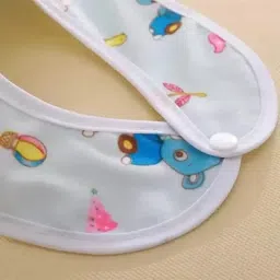 classy culture Baby Button Bibs Apron for Feeding and Drooling Button Double Layered Waterproof image 4