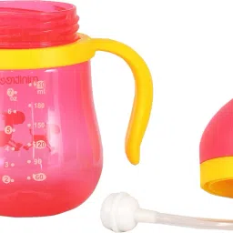 Mini bee Straw Sipper w Weighted Straw& Twin Handle- Swipe N Sip-image-0