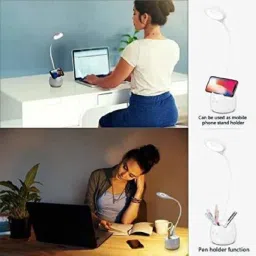 akr Rocklight Touch On/Off Switch LED Night Table Light,Reading Lamp Long Arm with 3 Shades Touch Control Study Lamp (60 cm, White) Study Lamp image 3