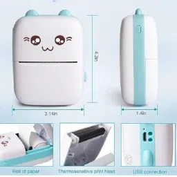 MVC ENTERPRISE Mini Bluetooth Thermal Printer, Portable Label Printer Thermal Printer Bluetooth Thermal Printer image 2