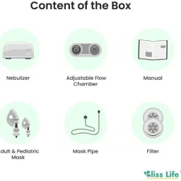 BLISS LIFE N1 LOW NOISE COMPRESSOR NEBULIZER with Digital Thermometer Nebulizer image 3