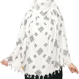 Printed Pure Cotton Women White Scarf-image-8