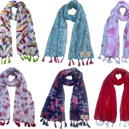 Printed Chiffon Women Multicolor Stole, Fancy Scarf-image-16