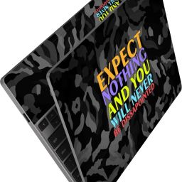 Anweshas HD Printed Full Panel Laptop Skin Sticker Vinyl Fits Size Upto 15 inches No Residue, Bubble Free, Waterproof - Expect Nothing Black Camouflage Self Adhesive Vinyl Reusable Laptop Skin Compatible for 15.6 inch-image-10