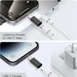 CRAYOTALK USB C to Lightning Adapter Support 27W Fast Charging & Data Sync & Lightning to USB-C Phone Converter image 2