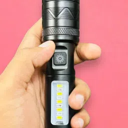 X481 (ZOOMABLE METAL LED TORCH) 3 Modes Flashlight, Super Bright Torch-image-104