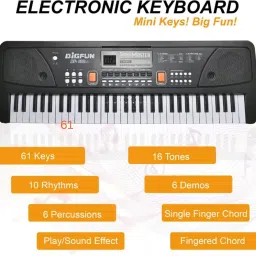 just97 61 Keys Musical Keyboard Piano with Mic for Kids Analog Portable Keyboard K15 image 2