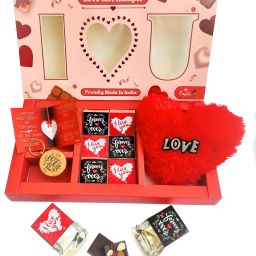 I Love you gift Chocolates Heart Pillow greeting card Keychain ring Boys Girls Paper Gift Box-27