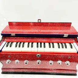 7 Stopper+ 3.2 Octaves+ 39 Keys+Double Fold Bellow+ RED Color 3.2 Octave Hand Pumped Harmonium-11