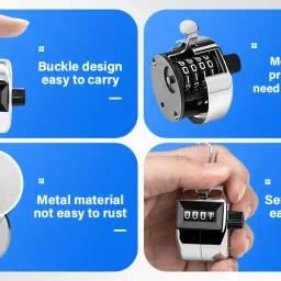 definite 0-9999 Metal Hand Tally Counters Clicker Pitch Counter for Jaap, Coaching, Lap Analog Tally Counter image 4
