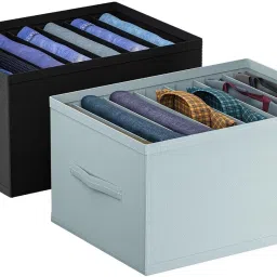 Tiarakrafts Pent Organizer 7 Grid Storage Box Foldable Closet Organizer for Clothes Poly-canvas Laundry Bag-image-82
