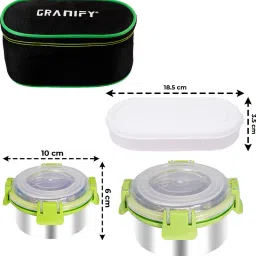 granify container airtight box And One Chapati Box 3 Containers Lunch Box image 2