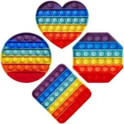 Push Pop It Fidget Toy Pop It Combo Pop It Fidget Toy Under Stress Relief For Autism To Relieve Stress Popits Best Gifts For Children [ 4 Pack Rainbow Heart-Round-Square Octagon]-10