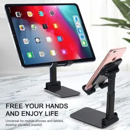 BRSS Tabletop Fully Foldable Desktop Mobile & Tablet Stand Holder, Height Adjustable Mobile Holder image 2