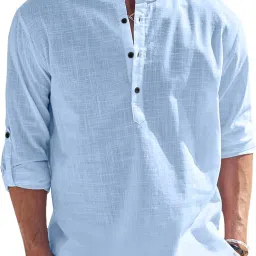 Men Solid Cotton Blend Straight Kurta-image-36