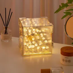 granthi enterprise 3D Sqaure Tulip Mirror Lamp,Tulip Flower Table Lamp/Bedside Lamp,Desk Lamp Table Lamp image 5