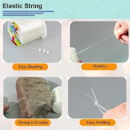 weariton 0.7, 0.8, 1.0 Elastic Rope Cord String for Bracelet / Jewellery Making (3 Rolls) image 2