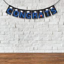 Happy Graduation Banner, Graduation Decorations Items (Blue)(FP4574) Banner-image-95