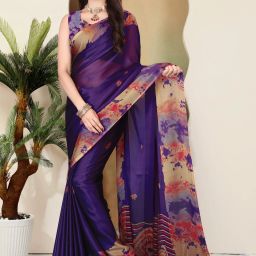 Floral Print Bollywood Chiffon, Georgette Saree-image-72