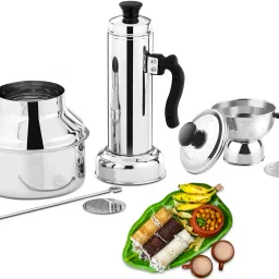 Puttu Kudam Chiratta Puttu Maker with Steamer Plate Flat Pan 25 cm diameter with Lid 1.5 L capacity-image-34