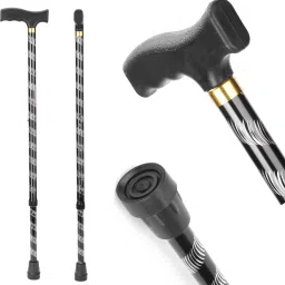 Black Carved Stylish Aluminum Adjustable Cane Walking Stick-image-28