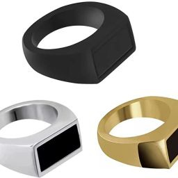Combo of 3 Stainless Steel Rings for Men & Boys Stainless Steel Silver Plated Ring-image-30