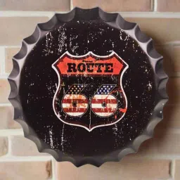 eazywagon Multicolor Metal Route66 Red Wall Decor-picture-13