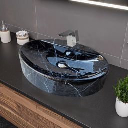 Premium Quality Imported Black Marble Wash Basin Fort58 Vessel Sink-image-30