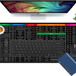 kanchanbaa Anti-Slip Keyboard Pad with Office Software Shortcuts Pattern, Clear Extended Mousepad image 4