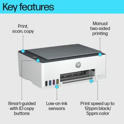 HP Smart Tank All In One 580 Multi-function WiFi Color Ink Tank Printer for Print/Scan/Copy with 1 Extra Black Ink Bottle & Up to 8000 Black & 6000 color pages in box image 2