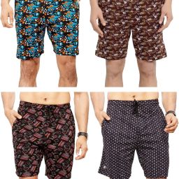 Pack of 4 Printed Men Multicolor Bermuda Shorts-16