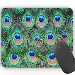 ZORI Peacock Feather Printed Gaming Mouse Pad for Computer Laptop PC| Work from Home/Office | Elegant Look |Anti-Skid, Anti-Slip, Rubber Base Mousepad-27