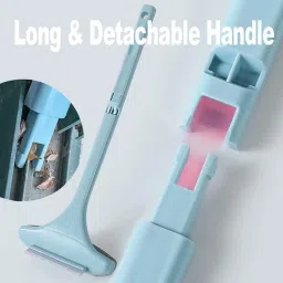xeamusy 2 in 1 Mesh Cleaning Brush Wiper with Extended Handle Sponge Wet and Dry Brush image 4
