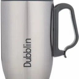 Refresh Unbreakable Double Wall Insulated with Handle and Lid, Wide Mouth Keeps beverages Hot & Cold, Silver Stainless Steel Coffee Mug-picture-25